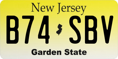 NJ license plate B74SBV