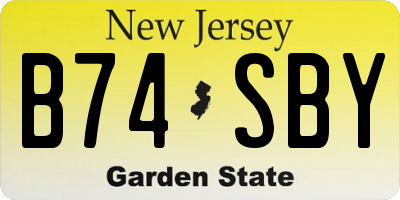 NJ license plate B74SBY