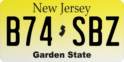 NJ license plate B74SBZ