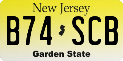 NJ license plate B74SCB