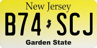 NJ license plate B74SCJ