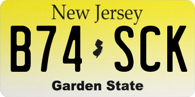 NJ license plate B74SCK