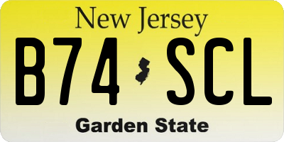 NJ license plate B74SCL
