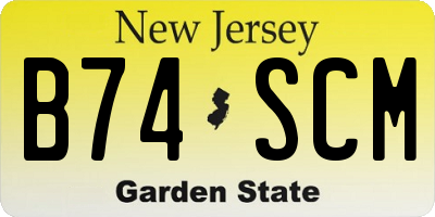 NJ license plate B74SCM