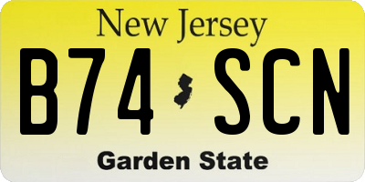 NJ license plate B74SCN