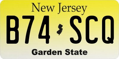 NJ license plate B74SCQ