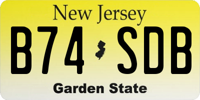 NJ license plate B74SDB