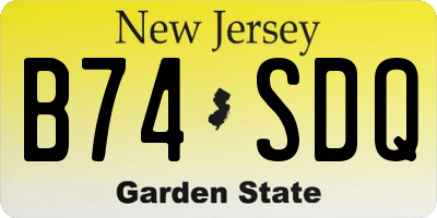 NJ license plate B74SDQ