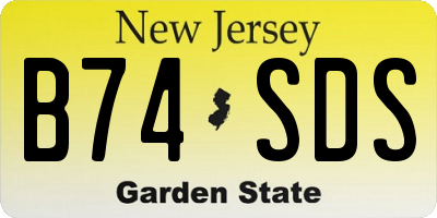 NJ license plate B74SDS