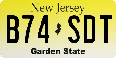 NJ license plate B74SDT