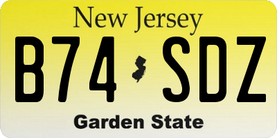 NJ license plate B74SDZ