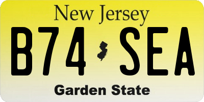NJ license plate B74SEA