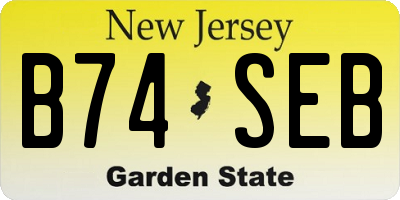 NJ license plate B74SEB