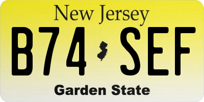 NJ license plate B74SEF