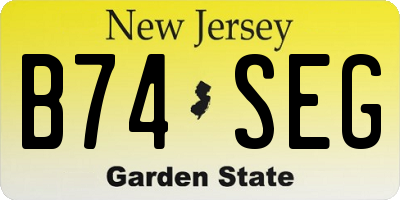 NJ license plate B74SEG