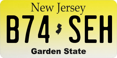 NJ license plate B74SEH