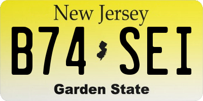 NJ license plate B74SEI