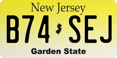 NJ license plate B74SEJ