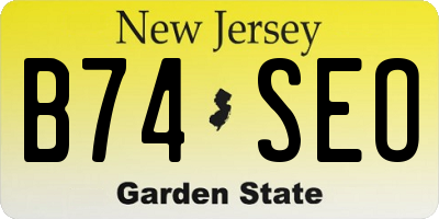 NJ license plate B74SEO