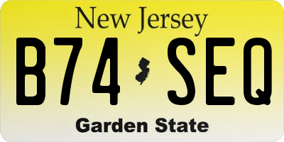 NJ license plate B74SEQ