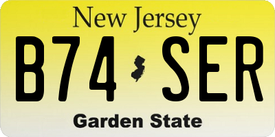 NJ license plate B74SER