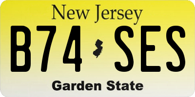 NJ license plate B74SES
