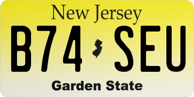 NJ license plate B74SEU