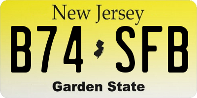 NJ license plate B74SFB