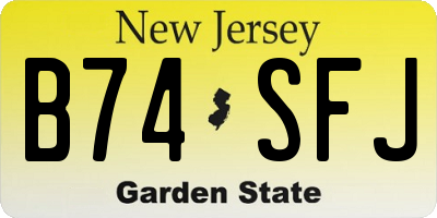 NJ license plate B74SFJ