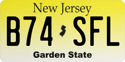 NJ license plate B74SFL