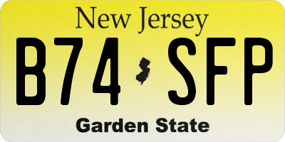NJ license plate B74SFP