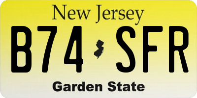 NJ license plate B74SFR