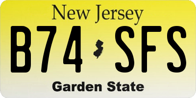 NJ license plate B74SFS