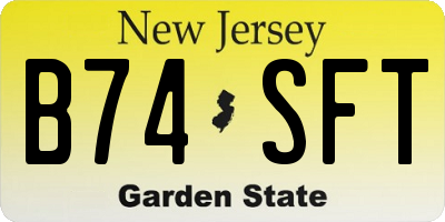 NJ license plate B74SFT