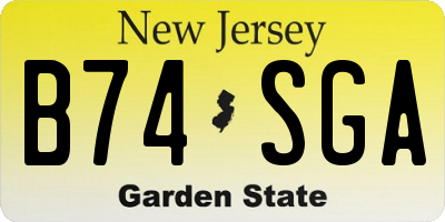 NJ license plate B74SGA