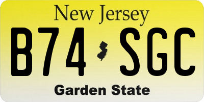 NJ license plate B74SGC