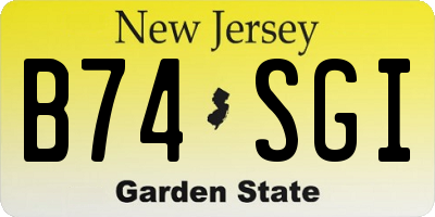 NJ license plate B74SGI