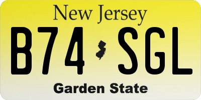 NJ license plate B74SGL