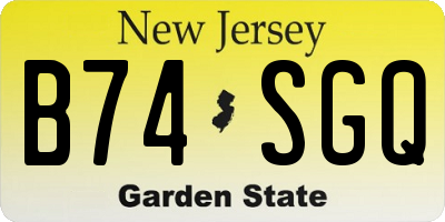 NJ license plate B74SGQ