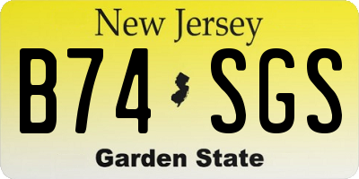 NJ license plate B74SGS