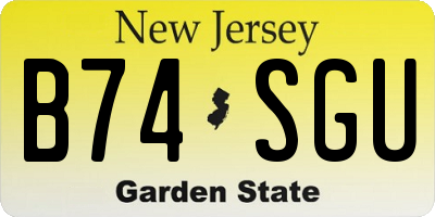 NJ license plate B74SGU