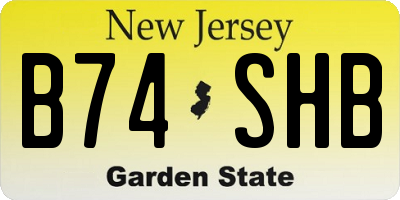 NJ license plate B74SHB