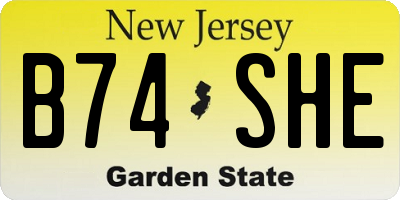 NJ license plate B74SHE
