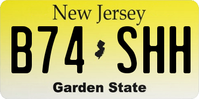 NJ license plate B74SHH