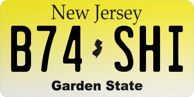 NJ license plate B74SHI
