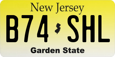NJ license plate B74SHL