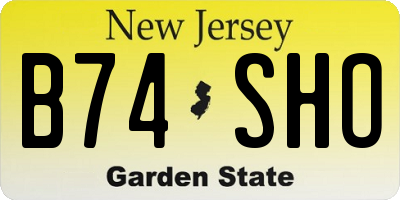 NJ license plate B74SHO