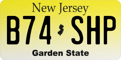 NJ license plate B74SHP
