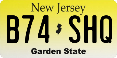 NJ license plate B74SHQ