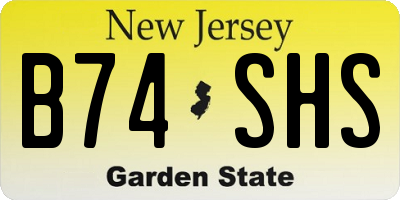 NJ license plate B74SHS